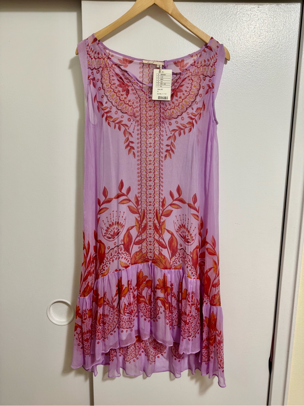 Anthropologie - Floreat - Lavender Floral-Print Tiered Mini Dress